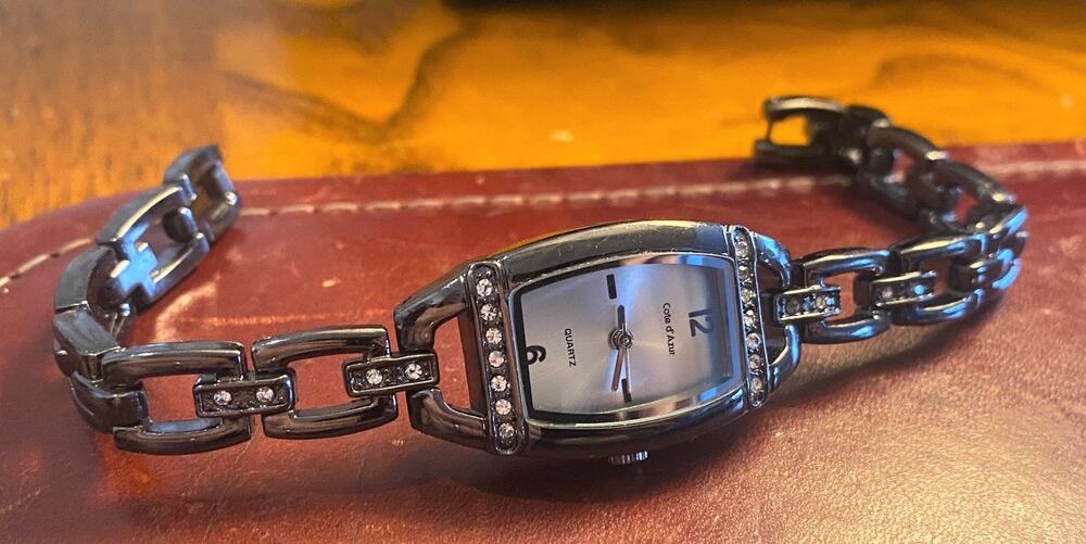 Women's 20mm Gun Metal Tone Cote d'Azur Watch, Crystal Accents